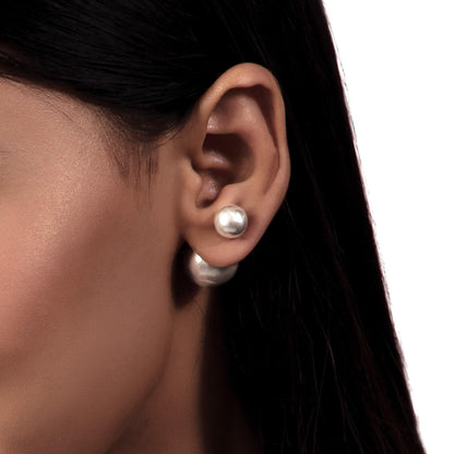 Double Silver Ball Earrings - Smith Jewels