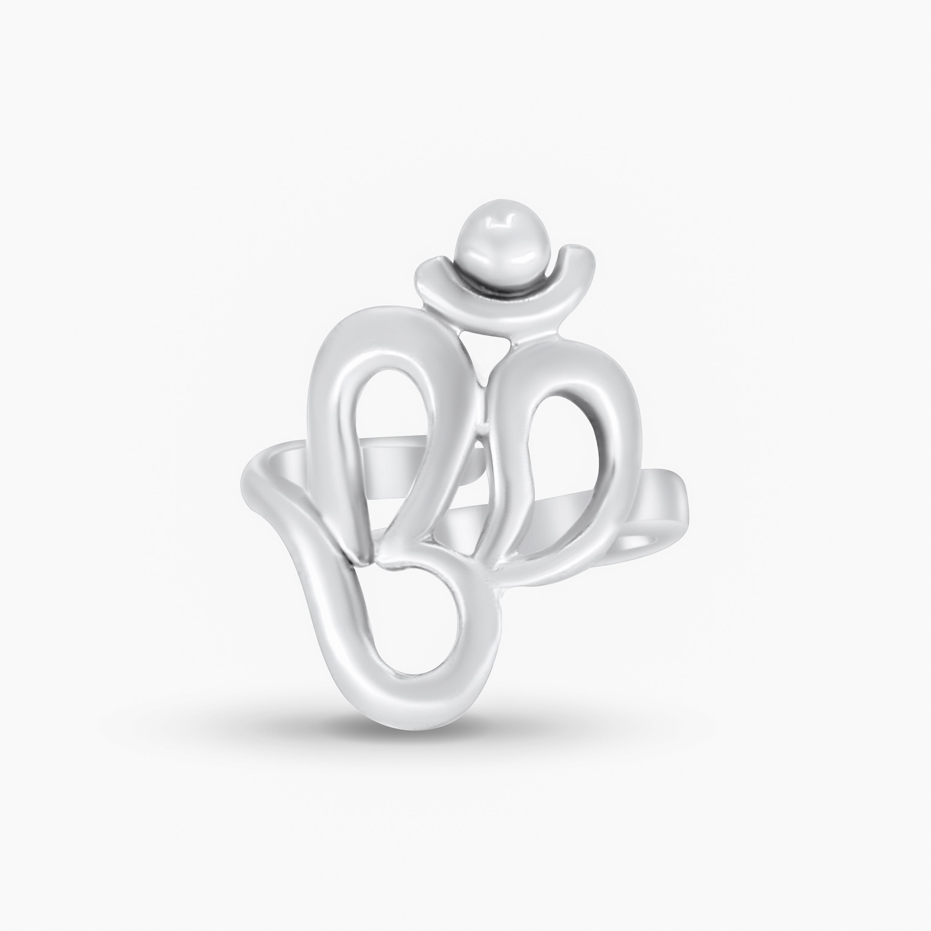 Gold Finish Sterling Silver OM Ring - Gleam Jewels