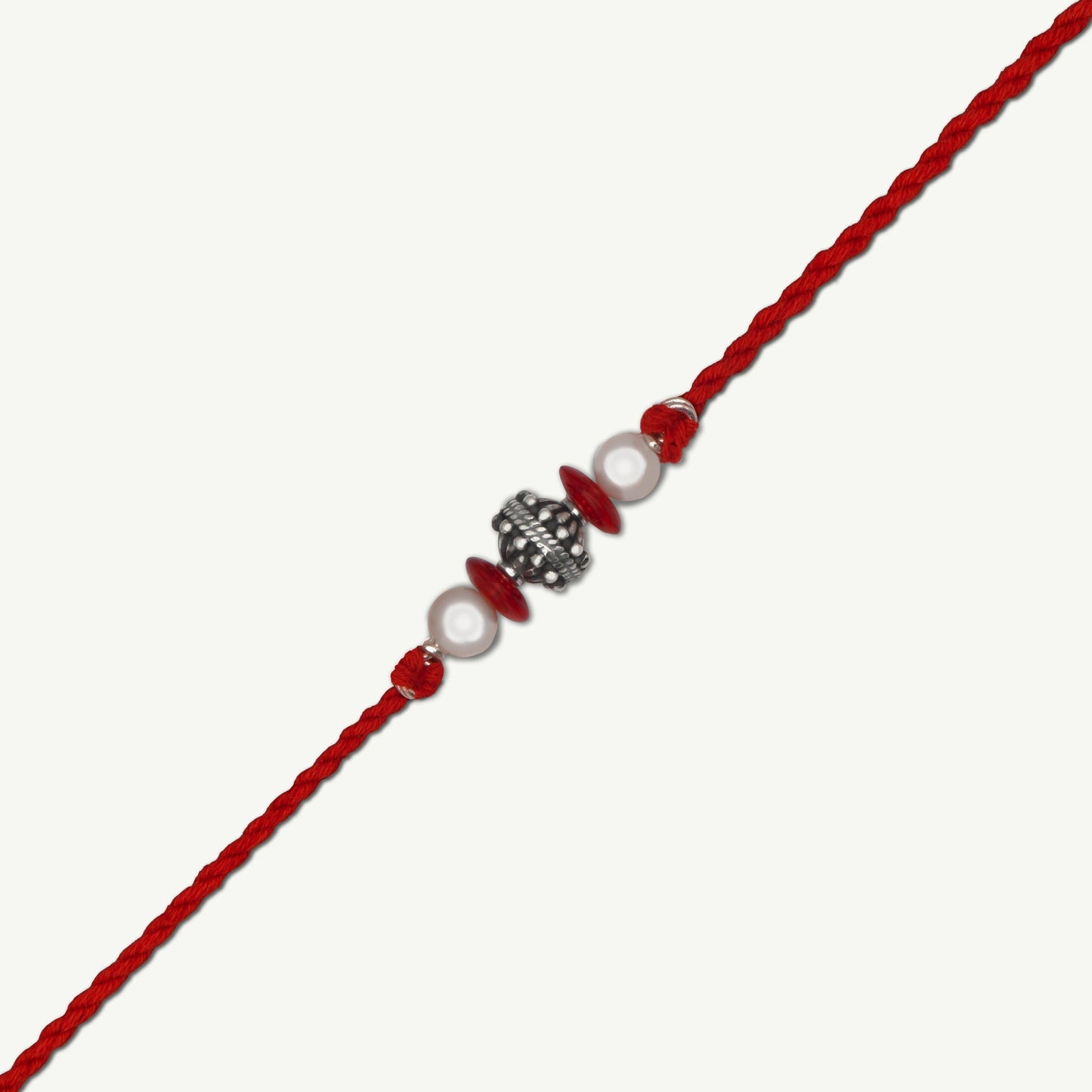 Handcrafted Red Beads Pearl Rakhi - Smith Jewels