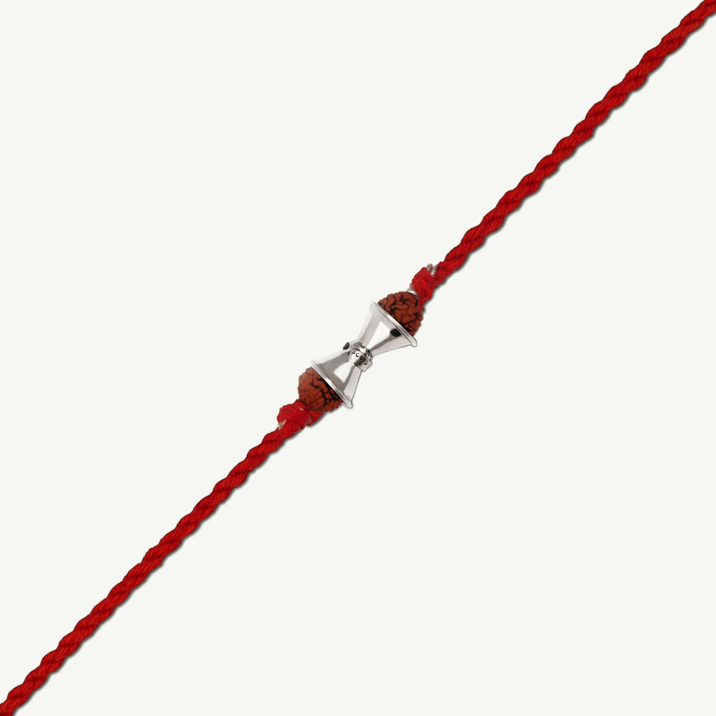 Handcrafted Rudraksh Damru Rakhi | Bracelet - Smith Jewels