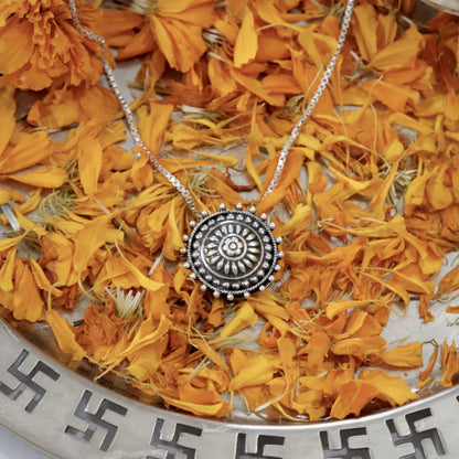 Handcrafted Silver Mandala Rakhi cum Pendant - Smith Jewels