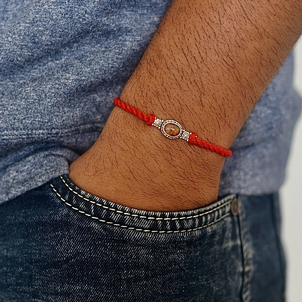Libra Silver Rakhi (September 23 - October 22)-Tourmaline