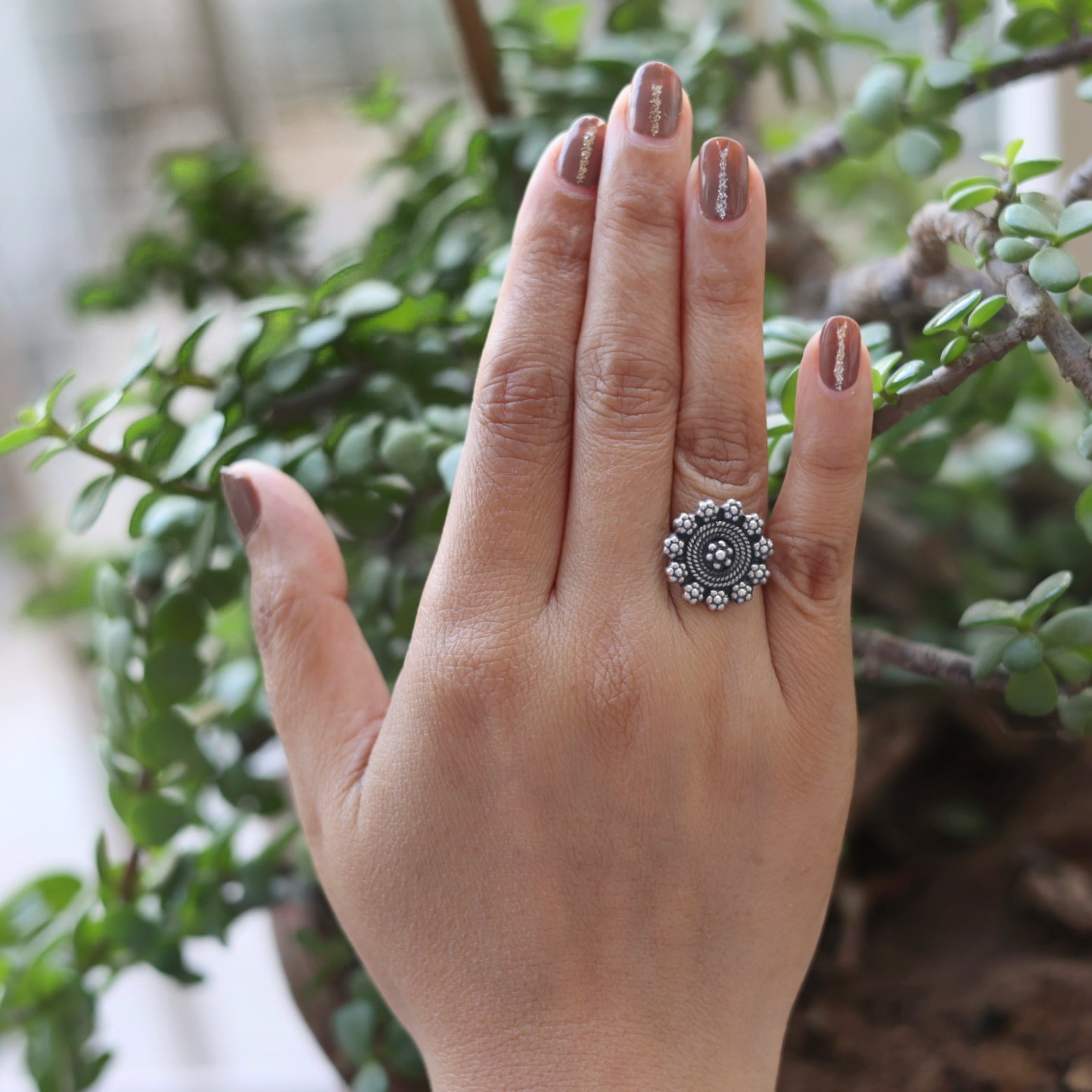 Silver on sale blossom ring