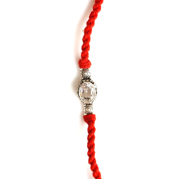 Aries Silver Rakhi (March 21 - April 19)- Crystal Quartz