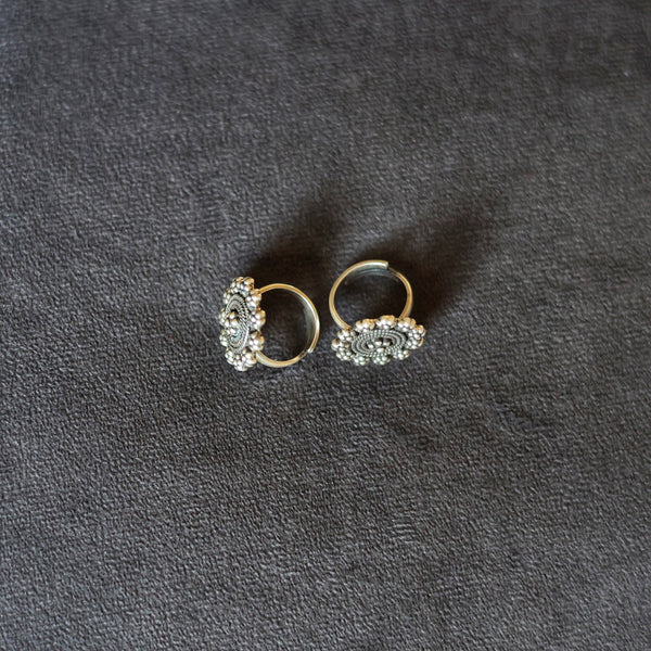 Silver Blossom Toe-Rings (Pair)