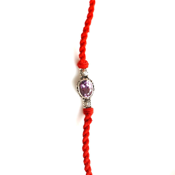 Aquarius Silver Rakhi (January 20 - February 18) Amethyst