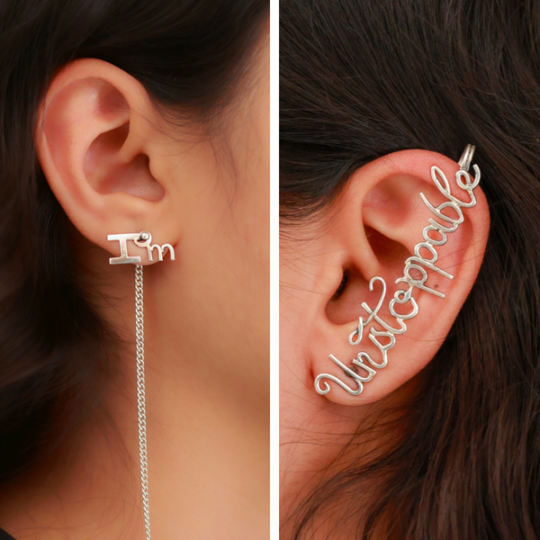I am Unstoppable Ear cuff/Earrings