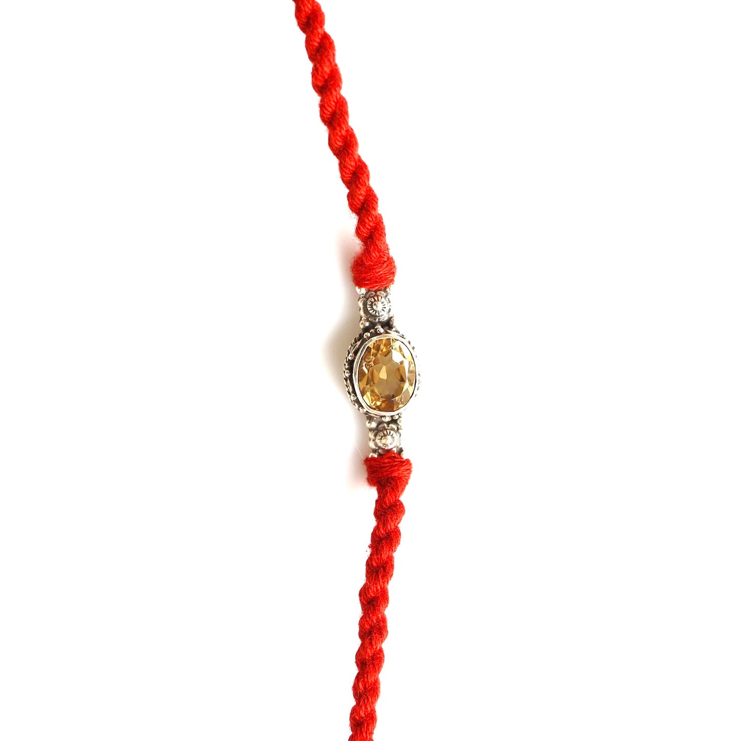 Scorpio Silver Rakhi (October 23 - November 21) Citrine