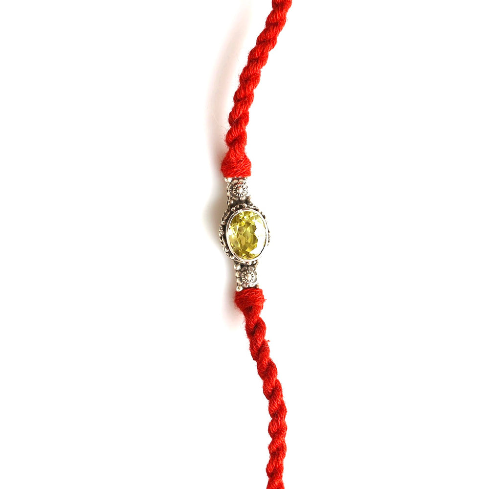 Virgo  Silver Rakhi (August 23 - September 22)-Yellow Sapphire