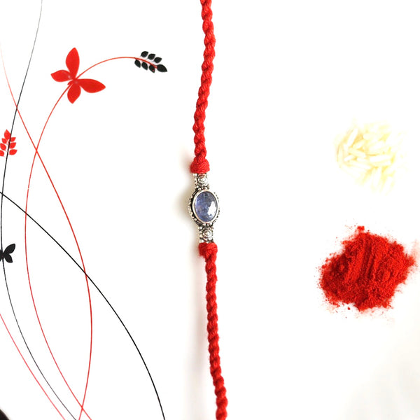 Sagittarius Silver Rakhi (November 22 - December 21-Tanzanite
