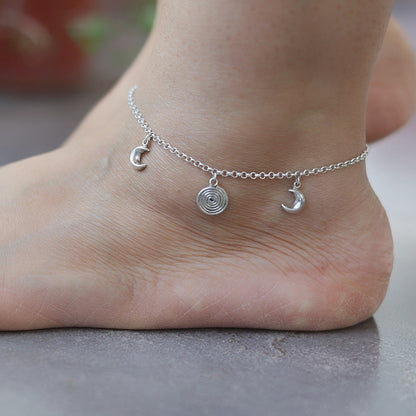 Silver Luna Anklet