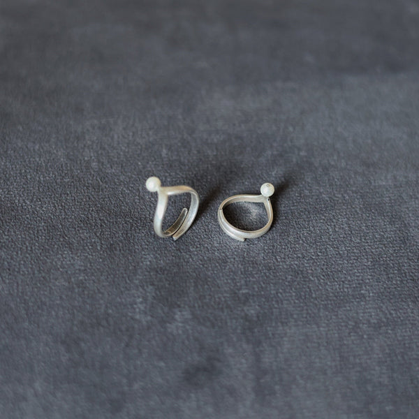 Crown Pearl Toe-Rings (Pair)