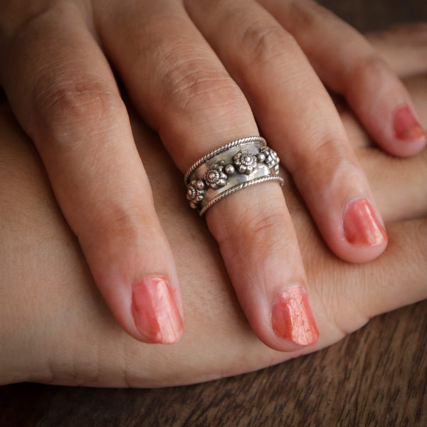 Flowers band Toe-Rings (Pair)