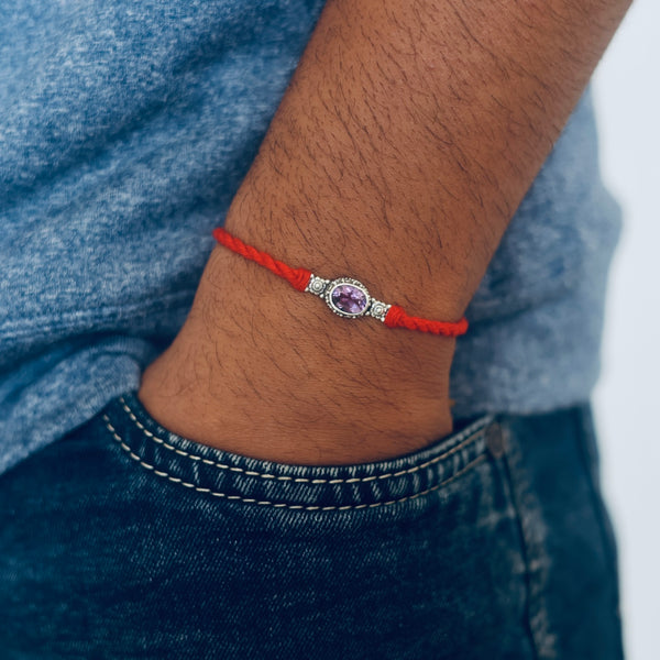 Aquarius Silver Rakhi (January 20 - February 18) Amethyst