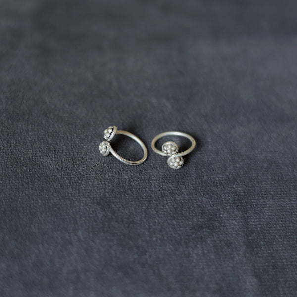 Flowers Open Toe-Rings (Pair)