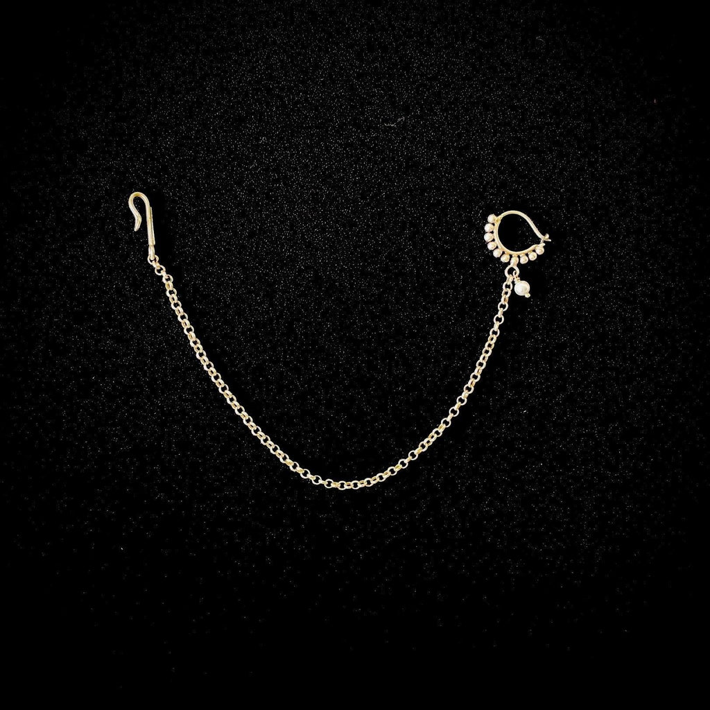 Pearl Chain Nath (wire or Clip - on) - Smith JewelsNose Accessories