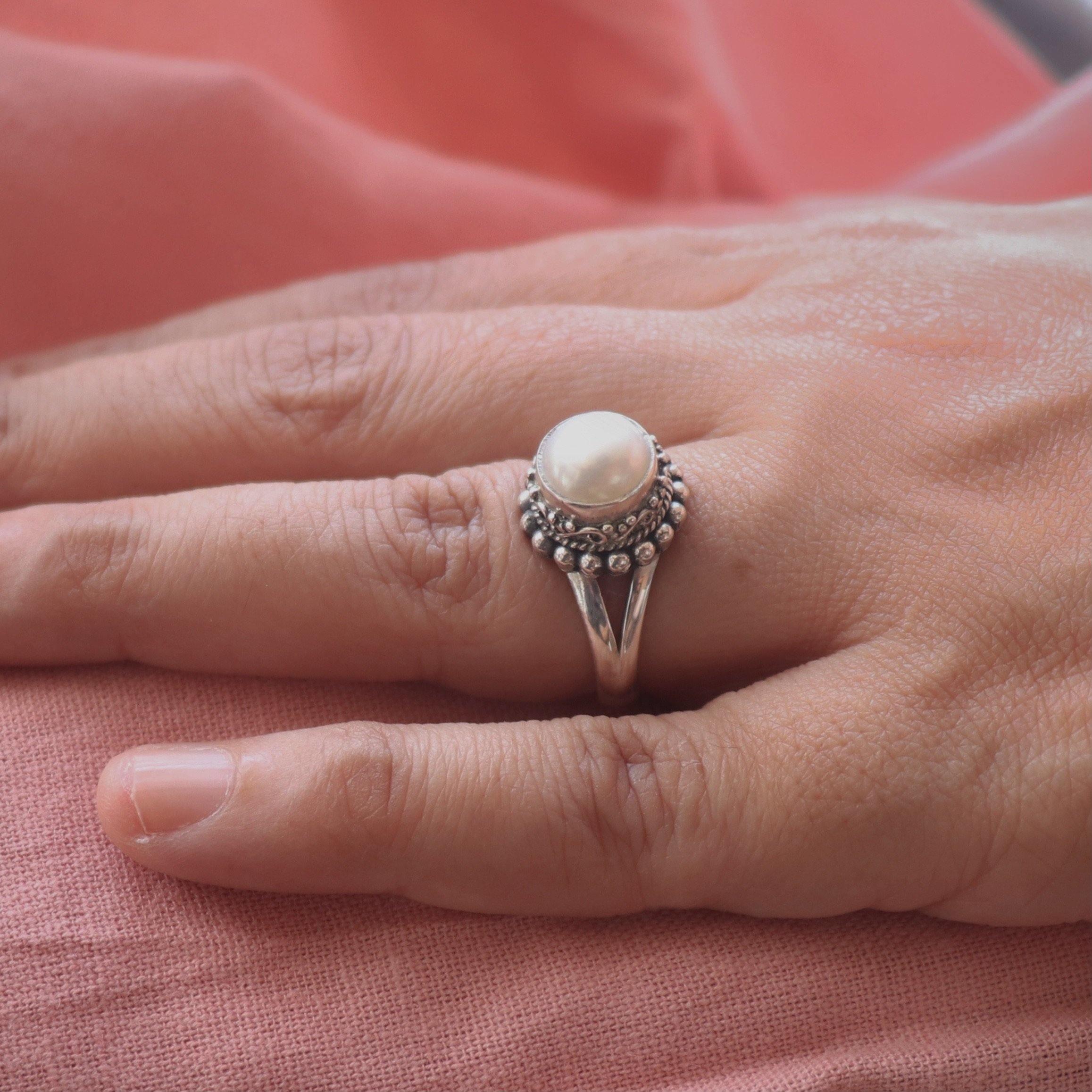 Pearl Knotted Silver Ring – SILBERUH