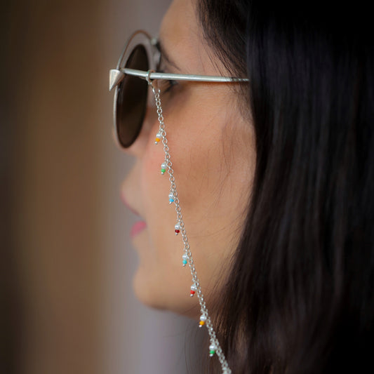 Rainbow Pearl droplet Spectacle | Mask chain - Smith Jewels
