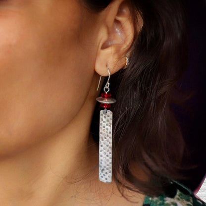 Red bar Earrings - Smith Jewels