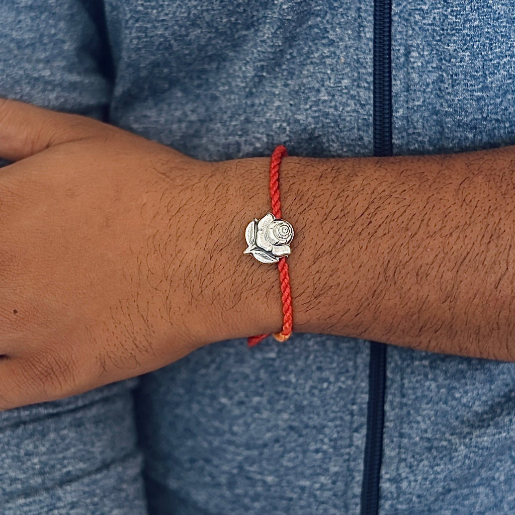 Silver Rose Rakhi cum Brooch - Smith JewelsRakhi