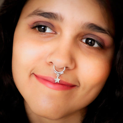 Star Septum Ring (wire or Clip-on)