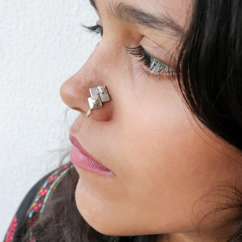 Tri Square Nose Pin (wire or Clip-on) - Smith Jewels