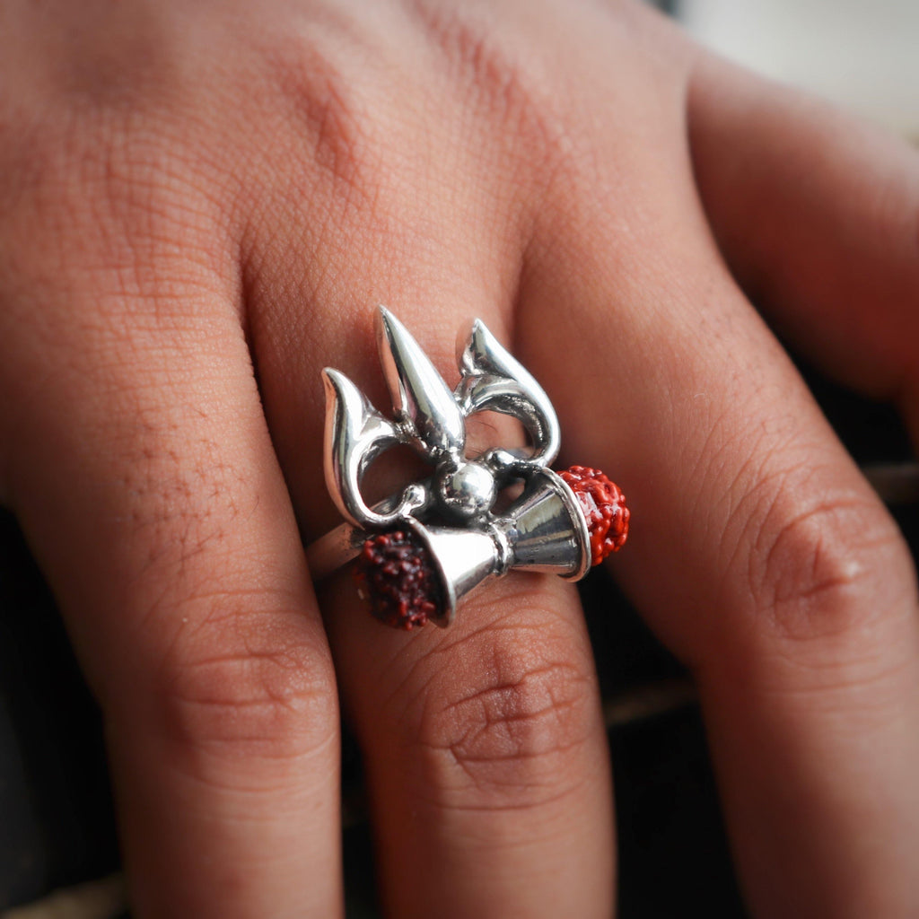 Trishul Damru Unisex Ring - Smith Jewels
