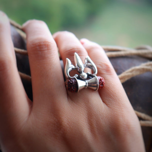 Trishul Damru Unisex Ring - Smith Jewels