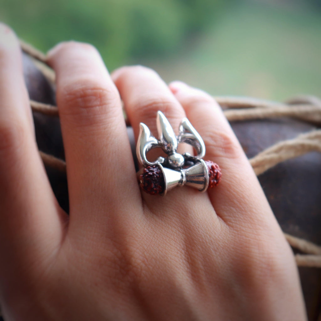 Trishul Damru Unisex Ring - Smith Jewels