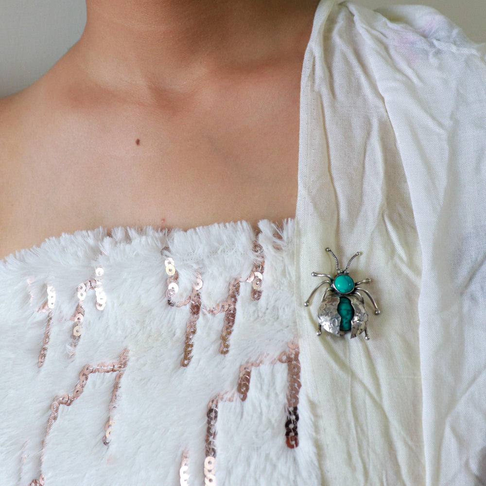Turquoise Beetle Brooch - Smith Jewels