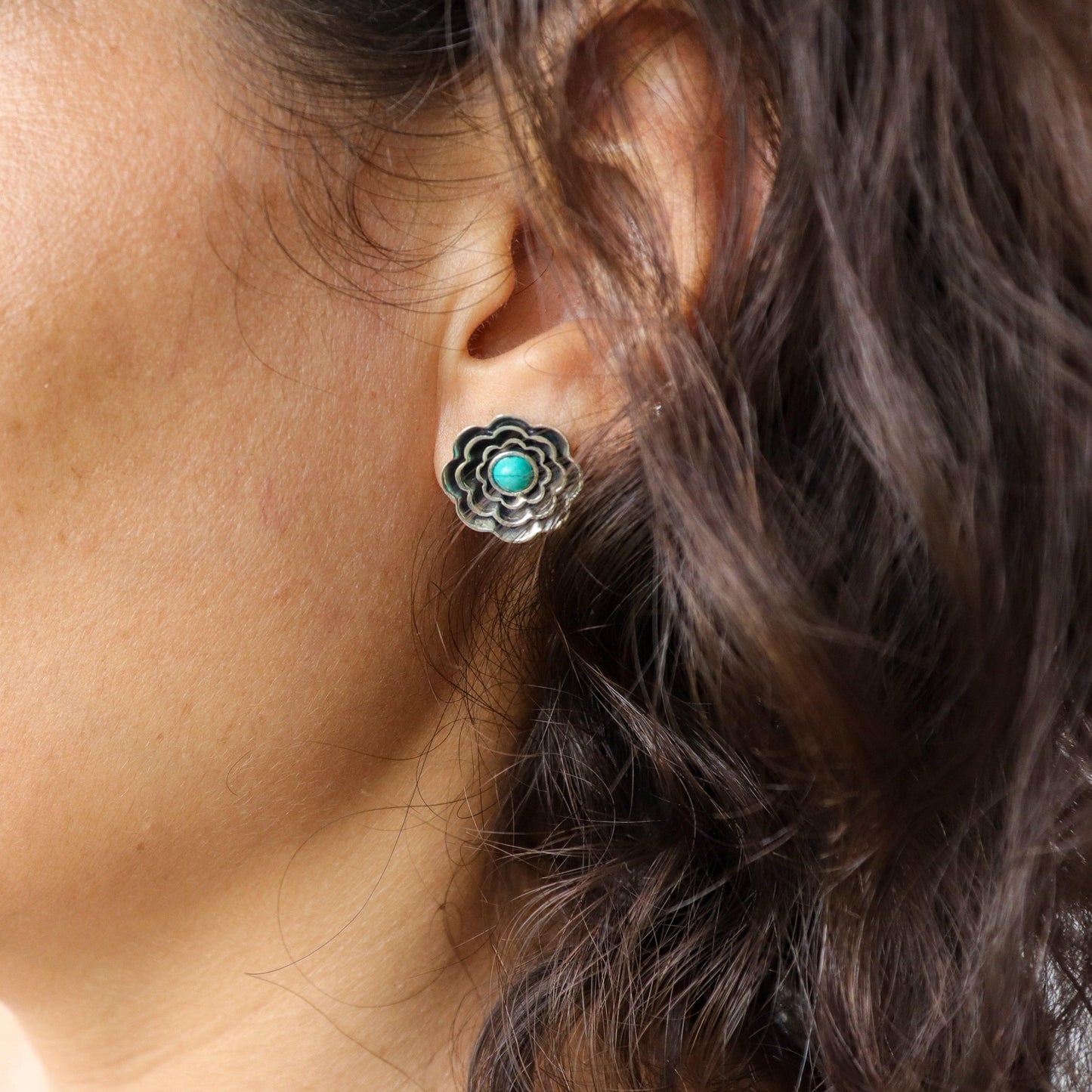 Turquoise Flower Studs - Smith Jewels