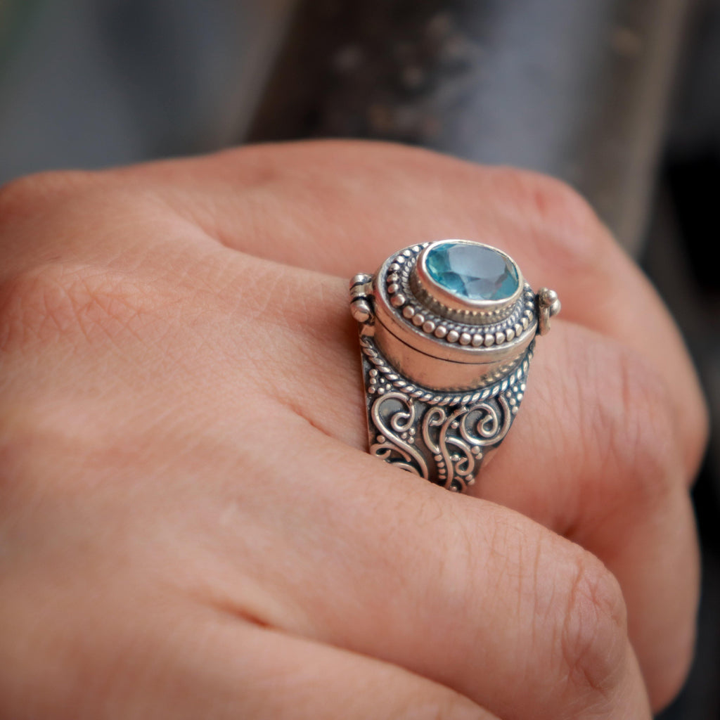 Unisex Blue Box Perfume/ Poison Ring - Smith Jewels