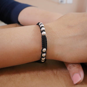 Unisex silver ball Thread Bracelet - Smith Jewels