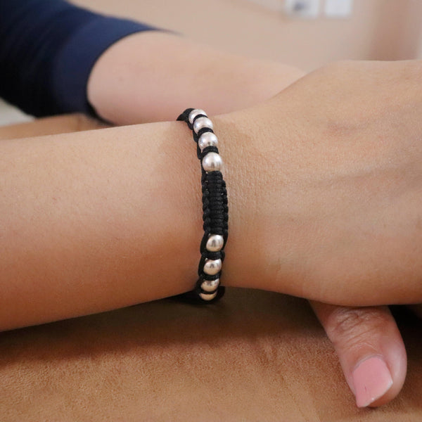 Unisex silver ball Thread Bracelet - Smith Jewels