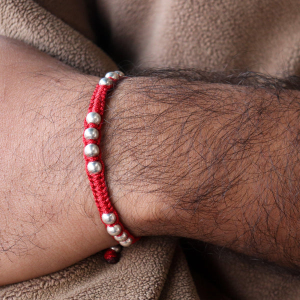 Unisex silver ball Thread Bracelet - Smith Jewels